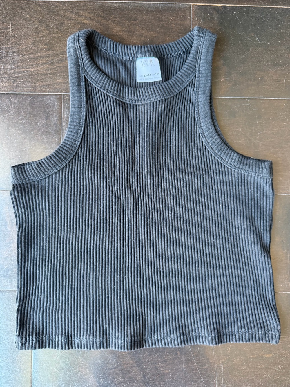 ZARA Black Ribbed Tank Top
